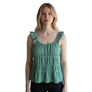 Heyson Flutter Sleeve Emerald Green Tank Top L Coquette Cottagecore